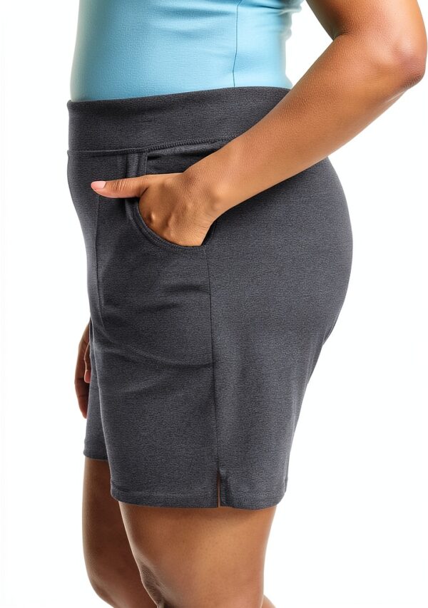 Shorts femme Just My Size Gris Anthracite Chiné taille 5XL jersey doux-3