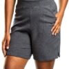 Shorts femme Just My Size Gris Anthracite Chiné taille 5XL jersey doux-0
