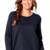 Sweatshirt femme Just My Size OJ288 polaire couleur Navy Heather-3
