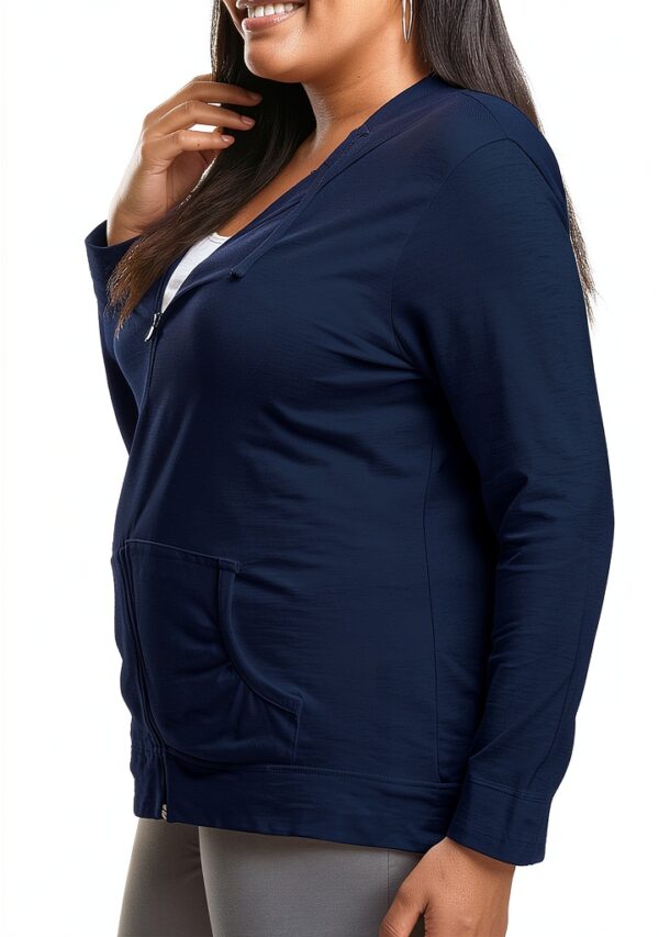 Veste à capuche femme Just My Size OJ168 – Flammé léger Bleu Marine-2