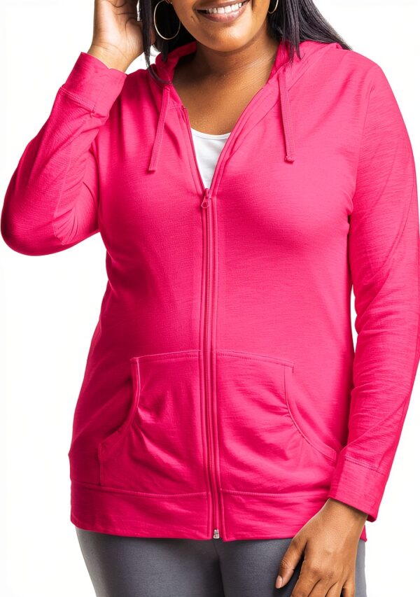 Veste zippée femme Just My Size - Capuche réglable, tissu léger OJ168-0