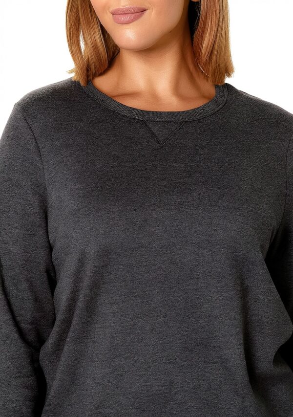 Sweatshirt femme Just My Size Activewear Ardoise Chinée coupe ample-2