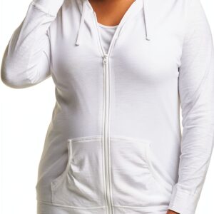 Veste zippée femme Just My Size Bleu Processus 4X tissu léger flammé-0
