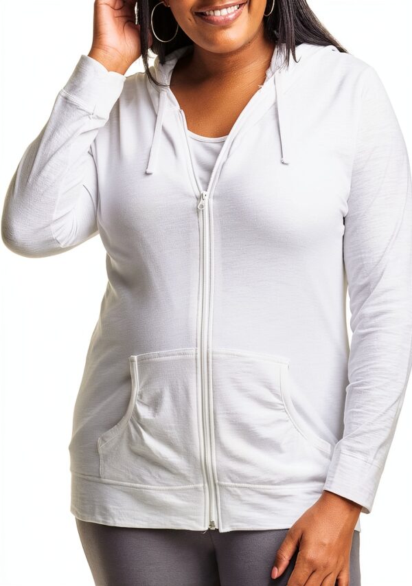 Veste zippée femme Just My Size Bleu Processus 4X tissu léger flammé-0