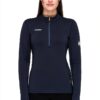 Mammut Aenergy ML Pull Demi Zip Femme Polartec Power Grid Marine black-1