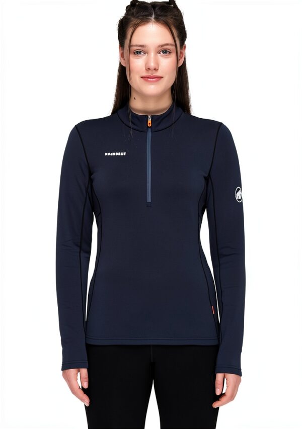 Mammut Aenergy ML Pull Demi Zip Femme Polartec Power Grid Marine black-1