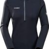 Mammut Aenergy ML Pull Demi Zip Femme Polartec Power Grid Marine black-0