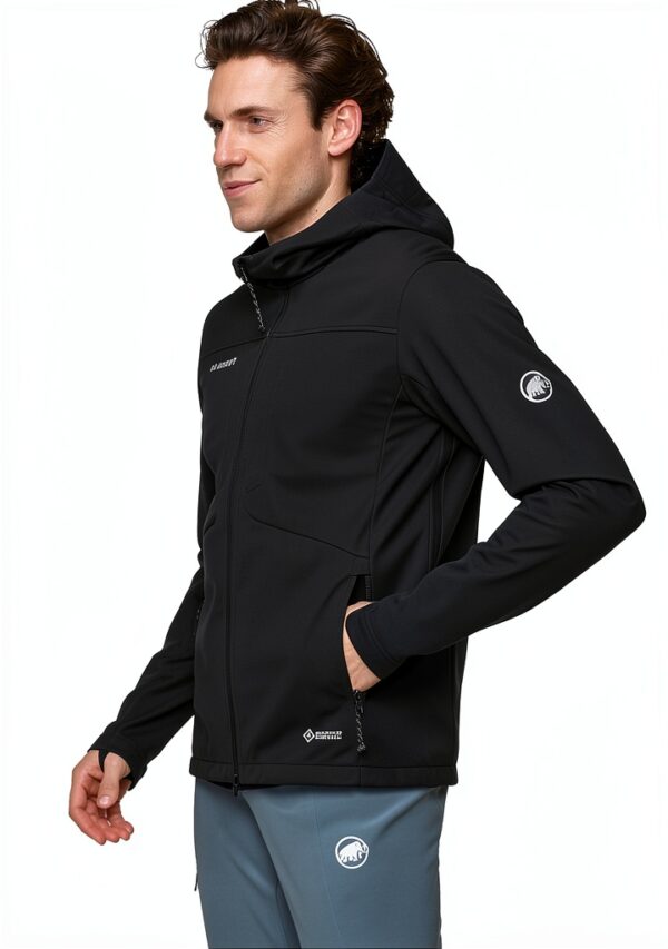 Mammut Ultimate Veste à capuche Homme Softshell couches couleur noire-2
